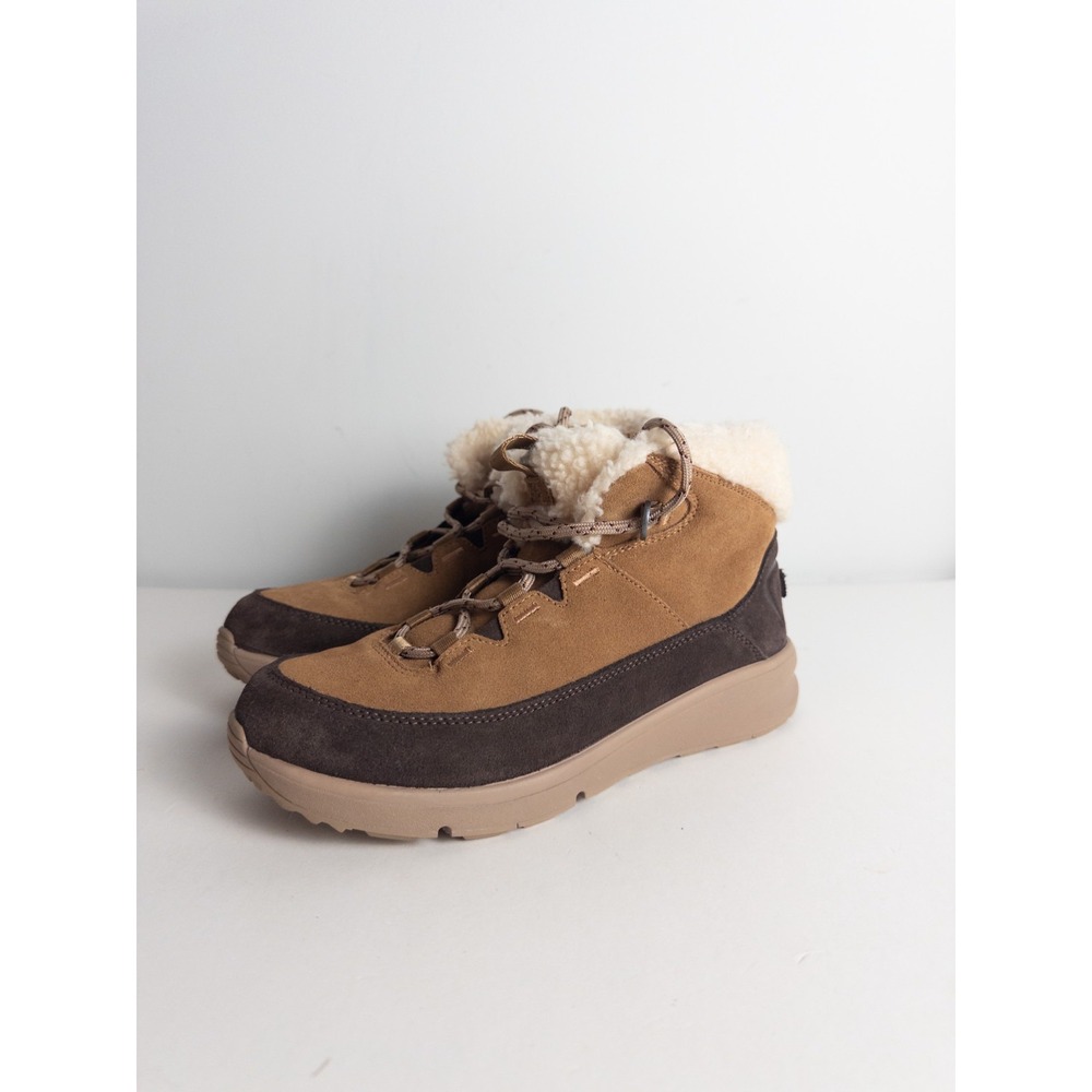 UGG Terretrail Cozy‎ Winter Boot Girls US 5 Borwn Suede Sherpa Lace Up